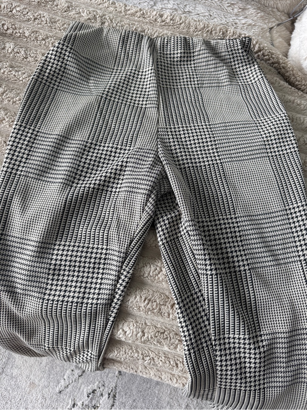 Black & White Glen Plaid Stretch Pants